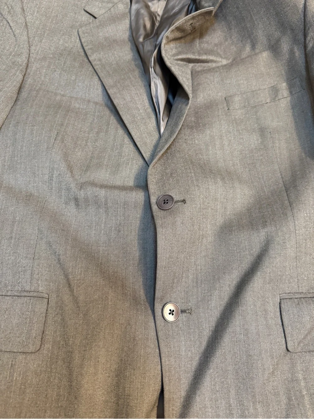 VTG Pringle of Scotland Herringbone Blazer Men’s Size 44R Brown Preppy 100% Wool